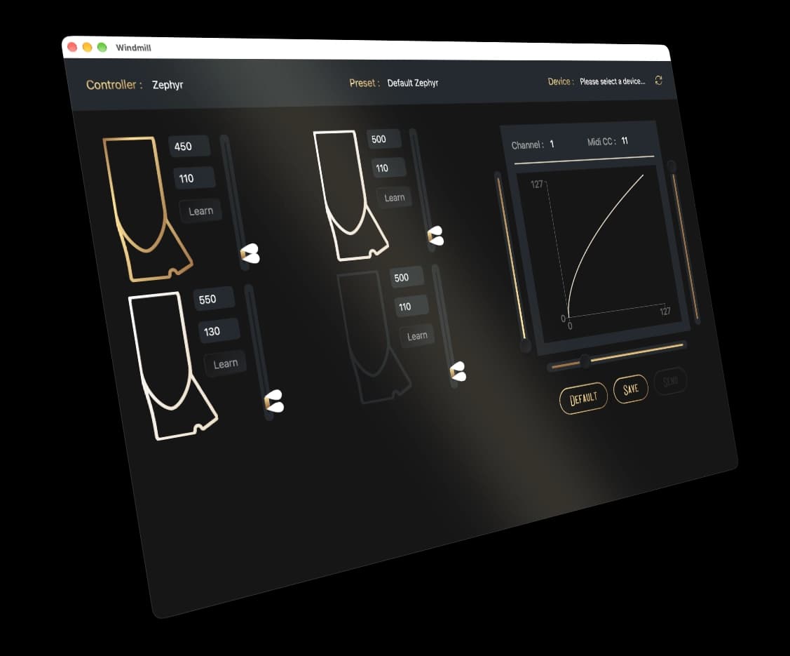 Windmill Preview with Zephyr: software to customize MIDI mapping and craft presets